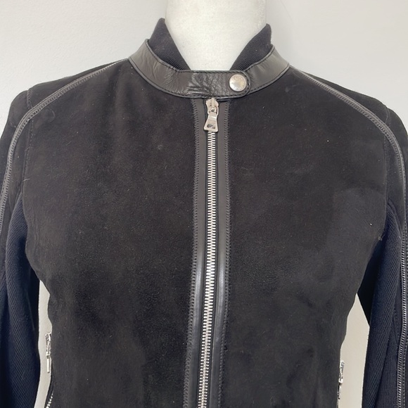 Prada Black Suede Jacket Size 40 - Picture 3 of 14